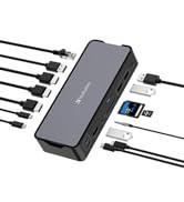 Verbatim USB-C Pro Docking Station, 15'i 1 arada Hub, HDMI 4K ve 8K, USB-A ve U için çoklu bağlantı noktalı adaptör.