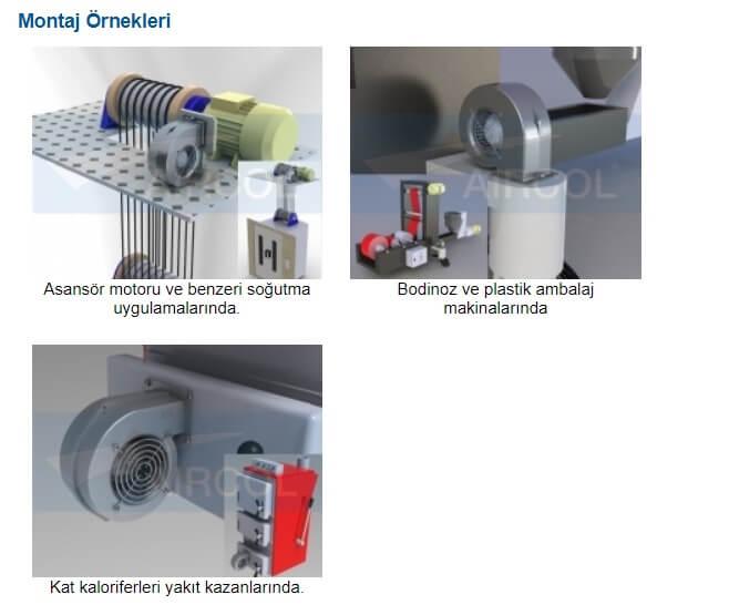 Aircol AKS 160-60 Radyal, Salyangoz ve Kalorifer Kazanı Fanı 600 m³/h 1750 RPM