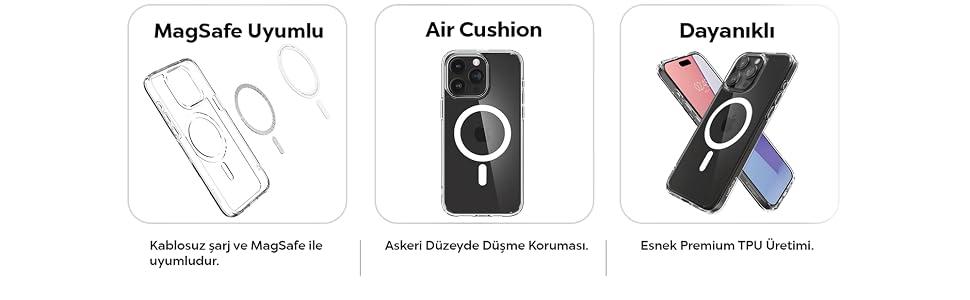 Kablosuz şarj ve magsafe ile uyumludur, askeri düzeyde düşme koruması, esnek premium TPU üretimi