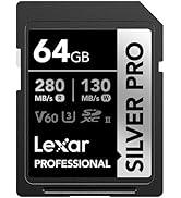 Lexar SILVER PRO SD Kart 64GB, UHS-II Hafıza Kartı, V60, U3, C10, SDXC Kart, 280MB/sn'ye Kadar Ok...