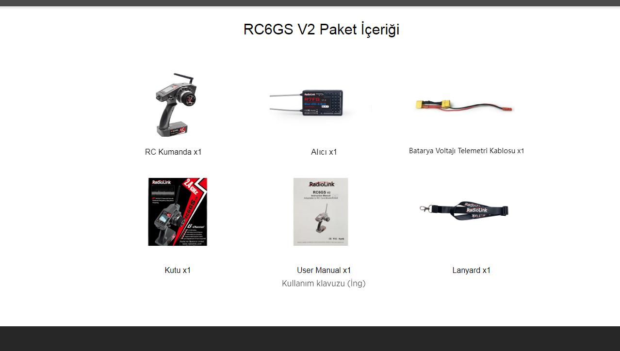 RADIOLINK RC6GS V2 Uzaktan Kumanda