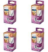 Philips WarmGlow LED ampuller E27 - Sıcak beyaz ışık - Kısılabilir - 4 adet - Enerji maliyetlerinizden tasarruf edin...