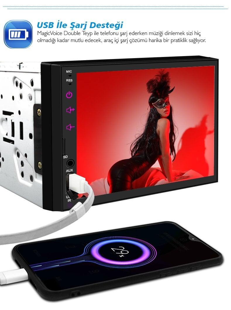 MagicVoice Car Play Destekli Double Oto Teyp