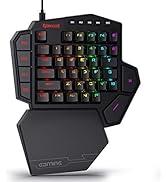 RGB arka plan aydınlatmalı tuşlar, ergonomik tasarım ve özel makro tuşları ile tek elle oyun klavyesi