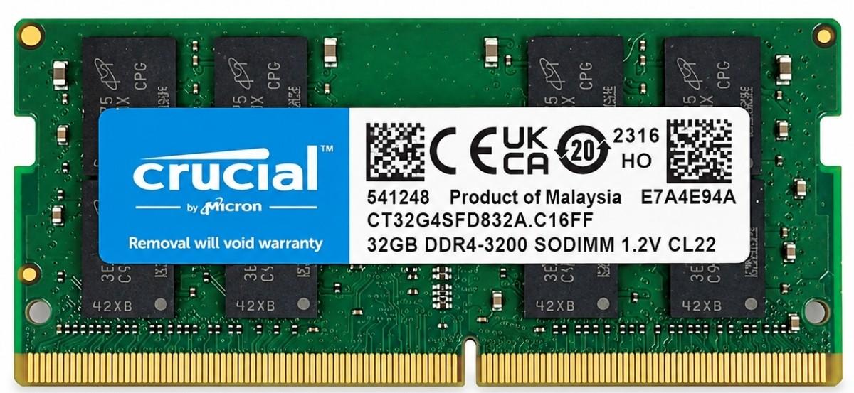 Crucial CT32G4SFD832A 32GB DDR4 3200MHz Notebook RAM