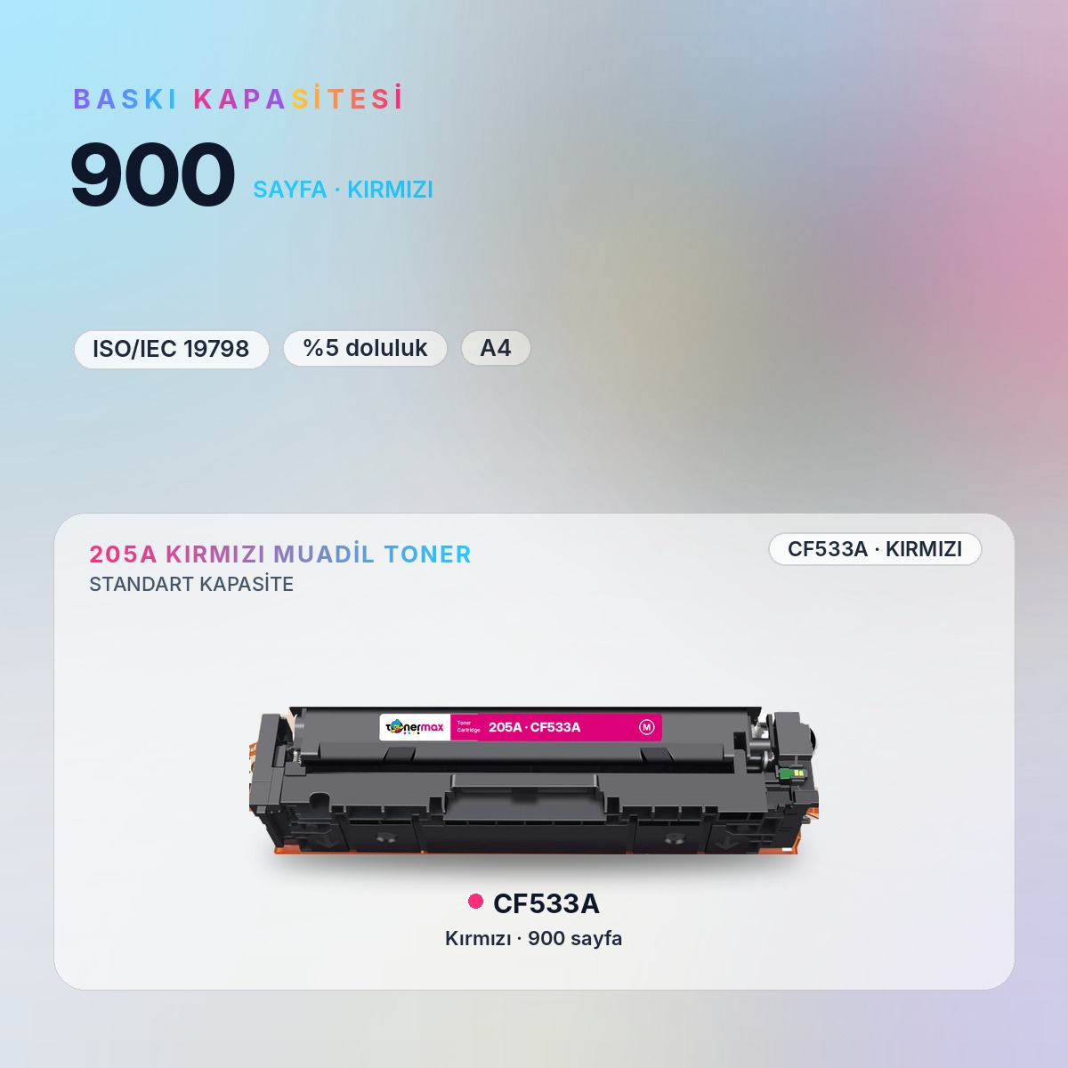 CF533A Kırmızı Muadil Toner baskı kapasitesi