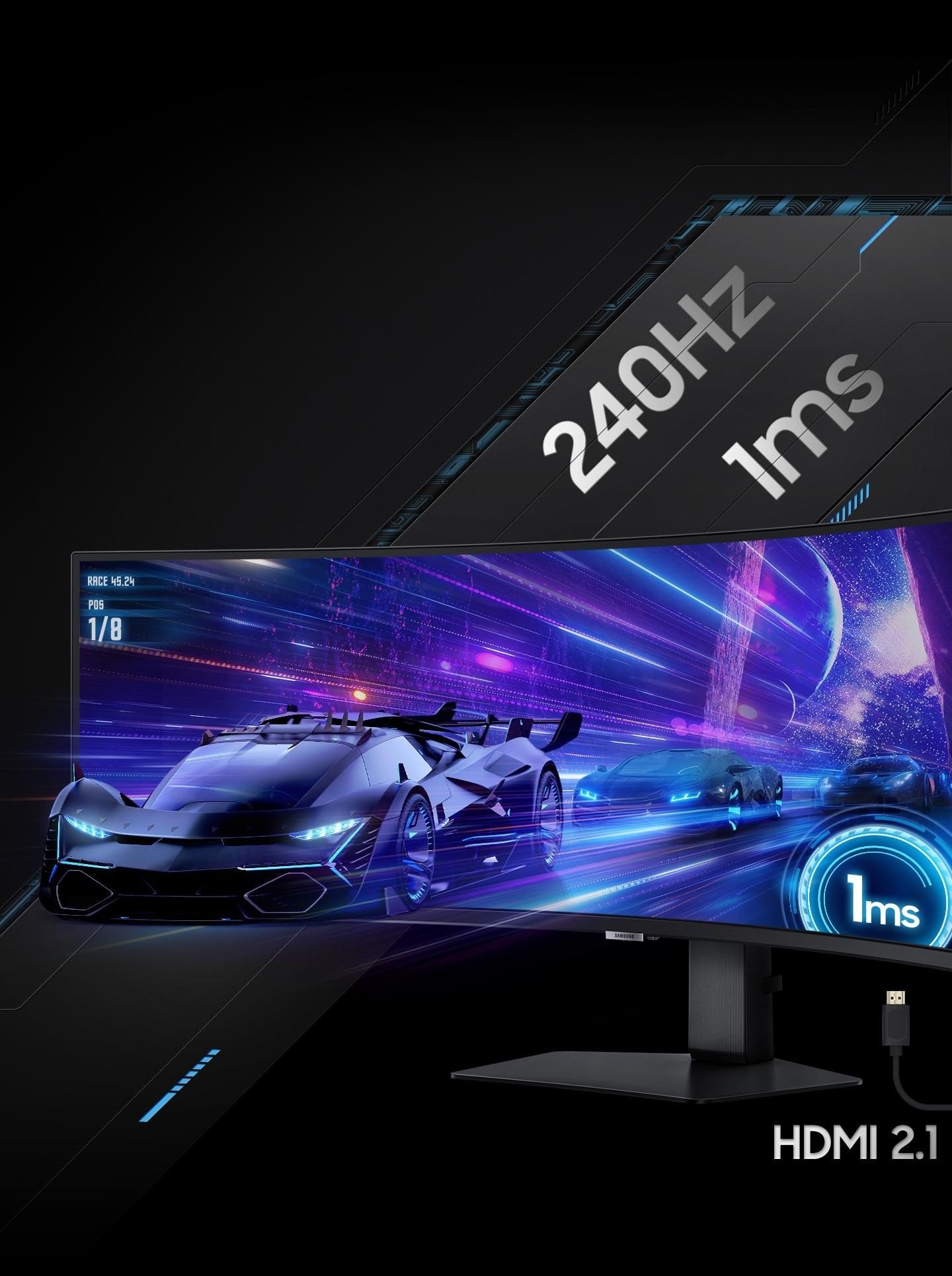 Yüksek Hızlı 240 Hz Yenileme Hızı ve Işık Hızında 1 ms Tepki Süresi