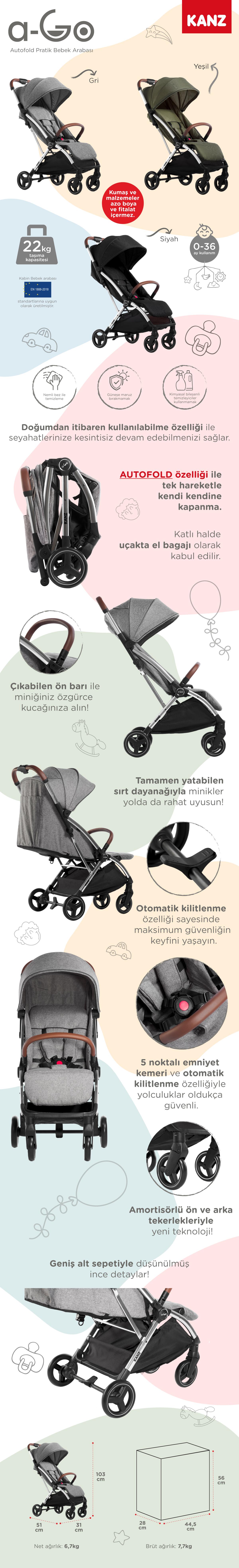 Kanz a-Go Kabin Boy Bebek Arabası
