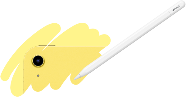 Apple Pencil çizim hareketiyle ortaya çıkan iPad’in arka kısmı ve arka kamera