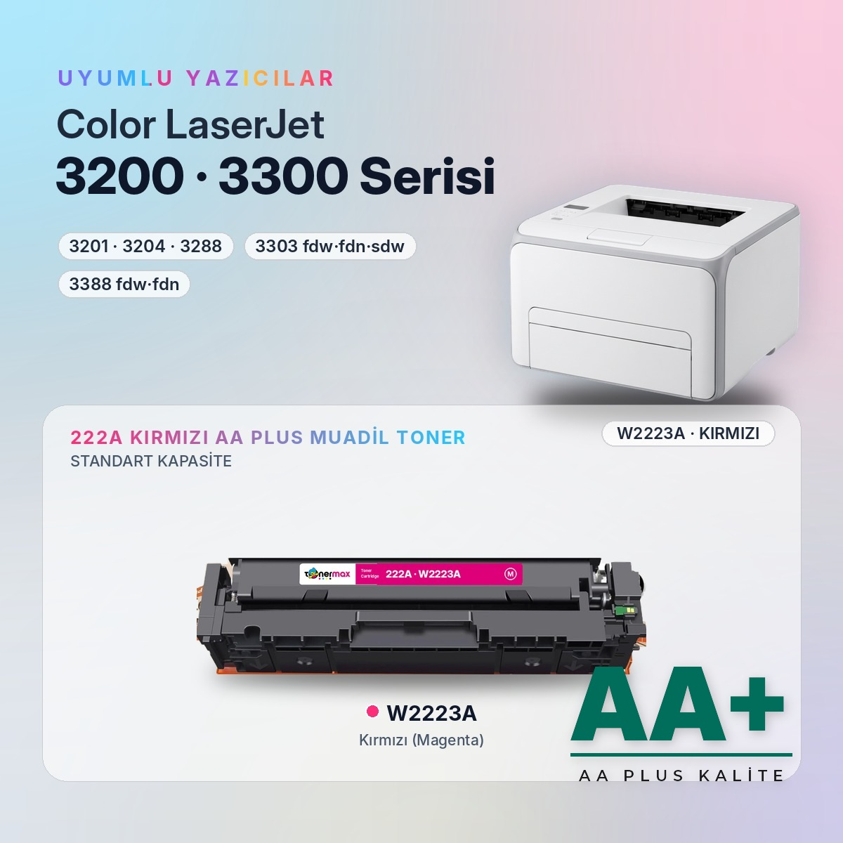 W2223A Kırmızı Muadil Toner uyumlu yazıcı modelleri