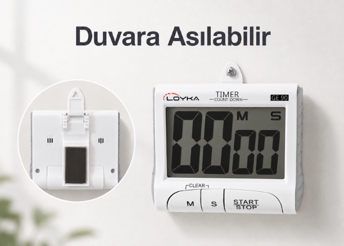 Loyka GE90 duvara asılabilir zamanlayıcı ve kronometre