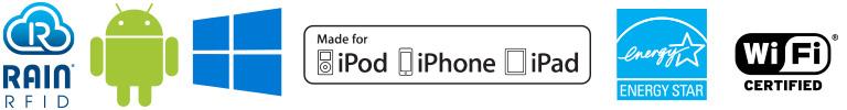 ZD621R/ZD611R Desktop Printers Spec Sheet Compatible Icons Image ZD621R/ZD611R Desktop Printers Spec Sheet Compatible Icons: RAIN RFID, Android, Microsoft Windows, Made for iPod, iPhone, iPad, Energy Star, Wi-Fi Certified