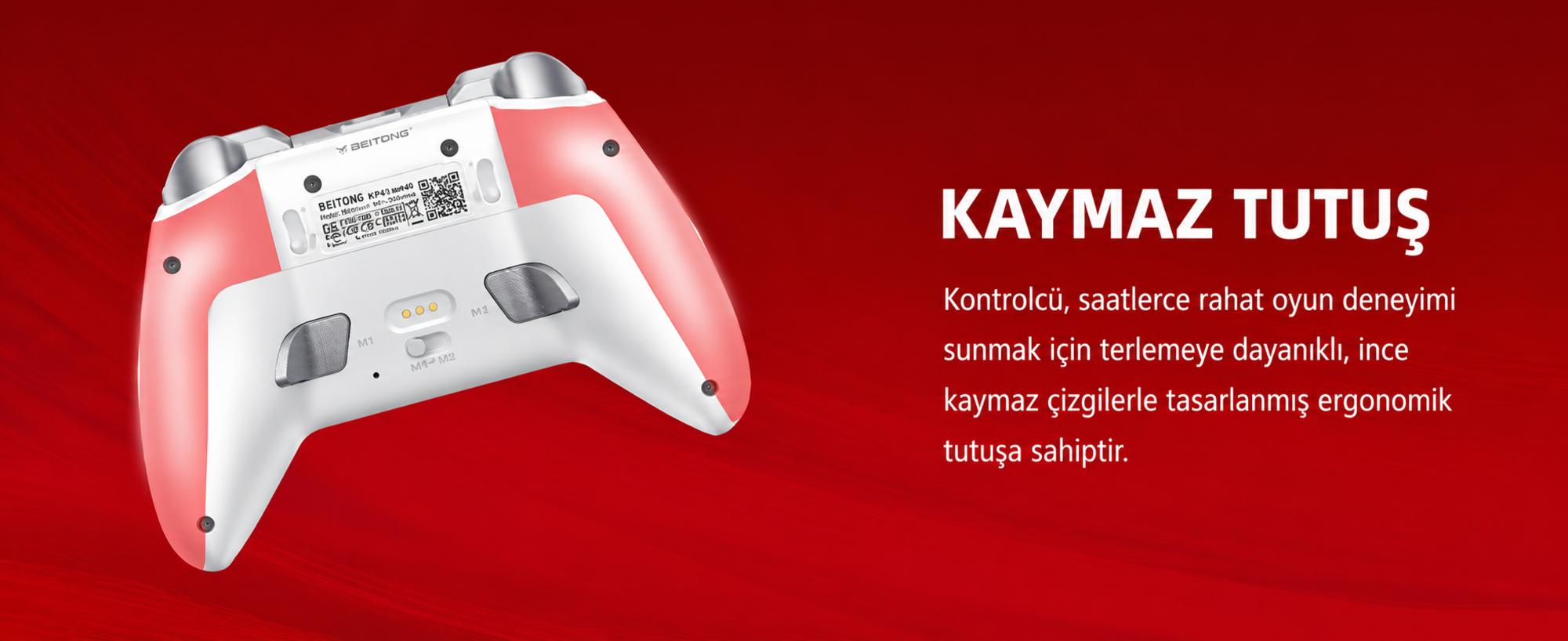 BEITONG KP40 TMR Kablosuz Beyaz Gamepad (2.4G, Bluetooth, Kablolu)