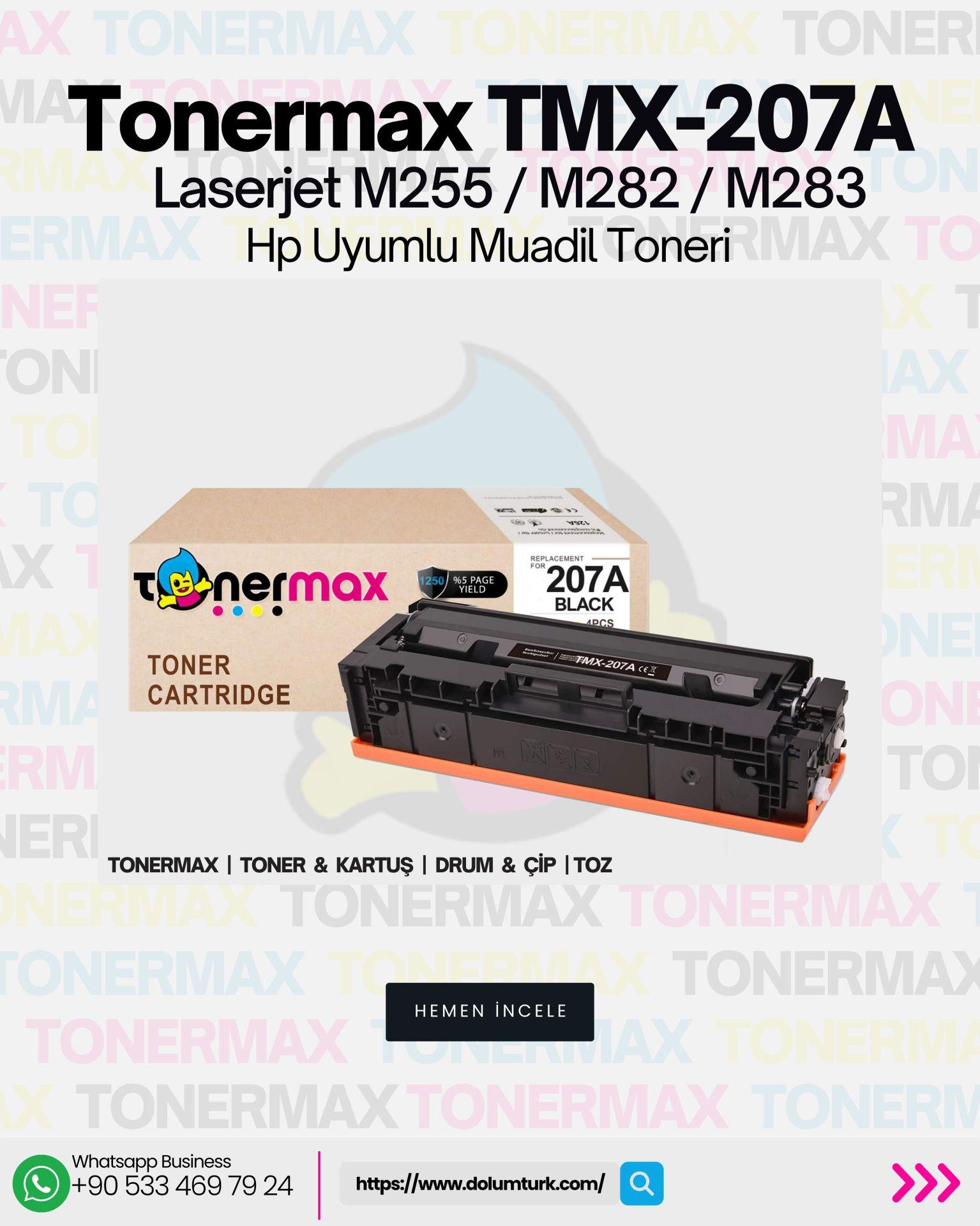 Hp 207A W2210A Siyah Muadil Toner - Çipsiz/ Laserjet M255 / M282 / M283