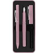 Faber-Castell 201528 - Grip 2010 yazı seti, tükenmez kalem ve dolma kalem, pembe gölgeler, 1 adet