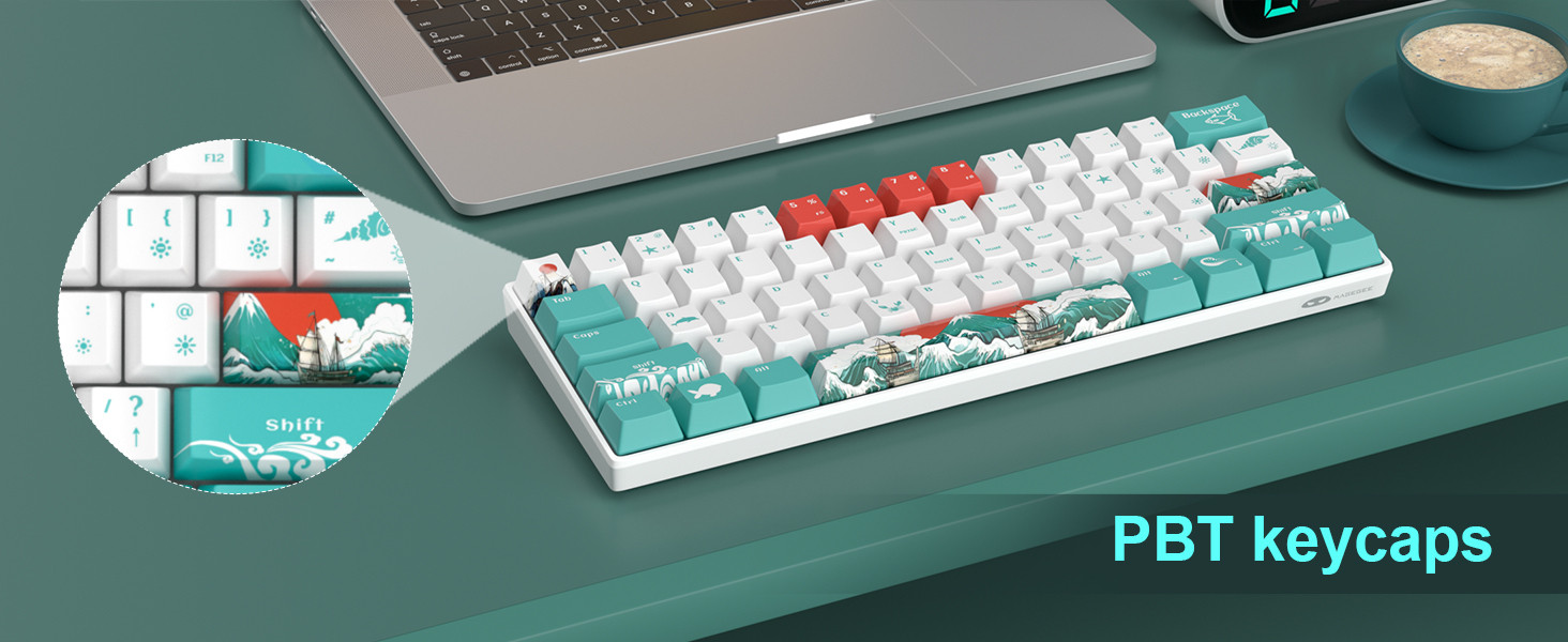 MageGee Star61 Waves %60 Hot-Swap Mekanik Beyaz Gaming Klavye