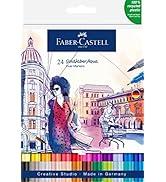 Faber-Castell 164624 - Goldfaber Aqua Dual Marker, fırça uçlu ve ince uçlu keçeli kalem, 24'lü kutu
