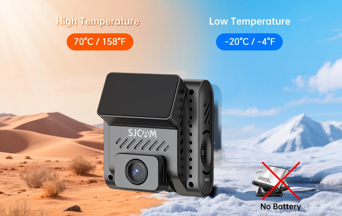 SJCAM M60S -20 ile 70 derece arasında sıcaklığa dayanıklı tasarım