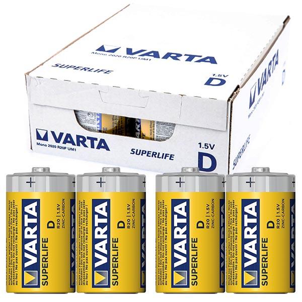 Varta Superlife Çinko Büyük D Boy Pil 24'lü Paket