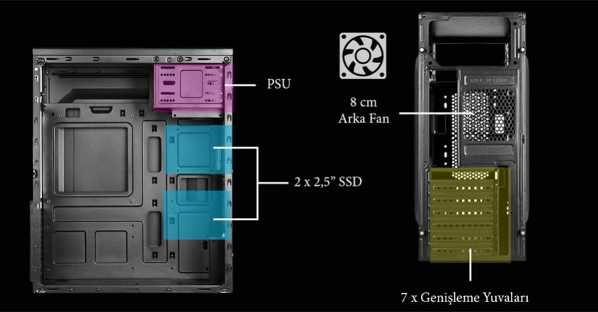 Vento VS114F 350W ATX Mid-Tower Kasa