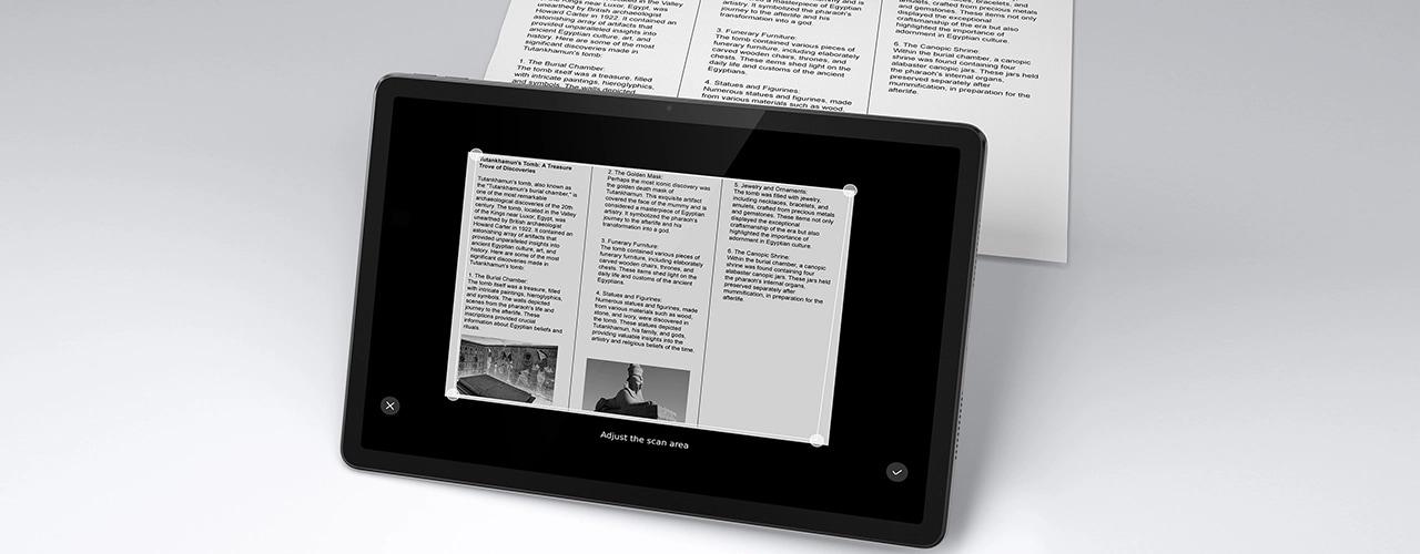 AI scanning on Lenovo Tab M11 tablet