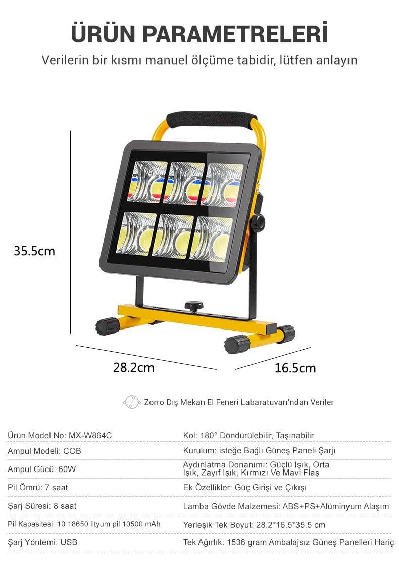 Powermaster MX-W865C Çok Fonksiyonlu Projektör Lambası İçerik