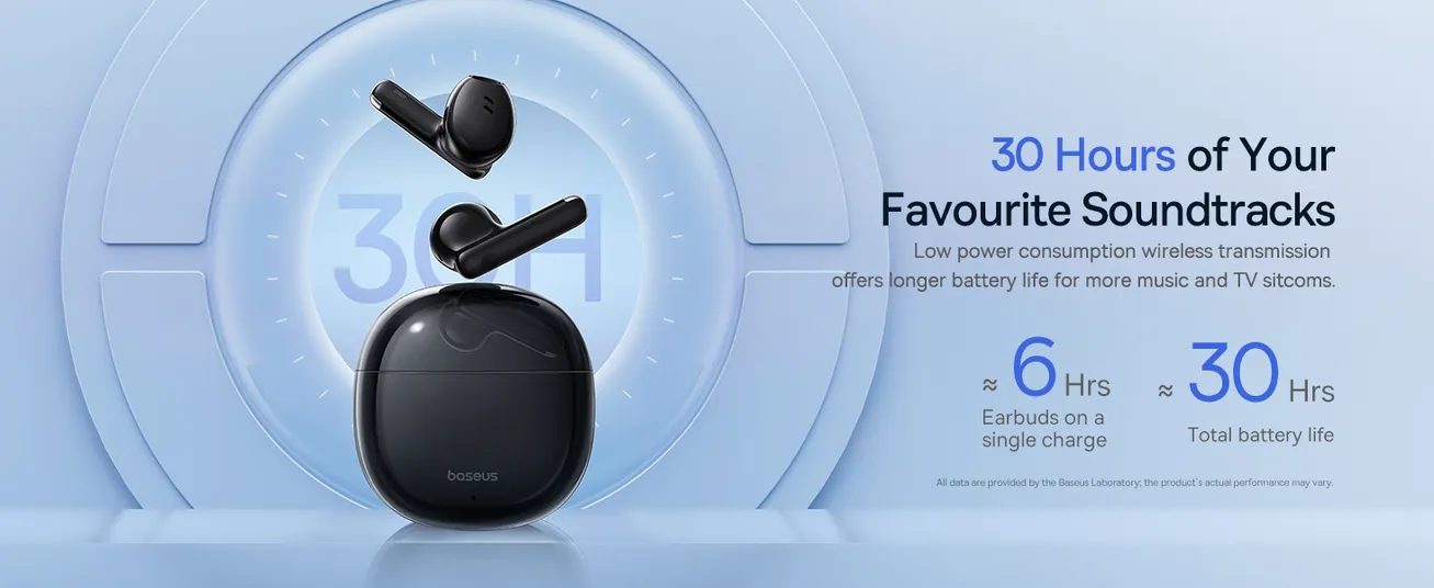 Baseus Bowie E13 True Wireless Earbuds with 12mm Diaphragm, 30H Battery, Low Latency 0.06s, BT 5.3, App Control – For Music, Gaming & Calls