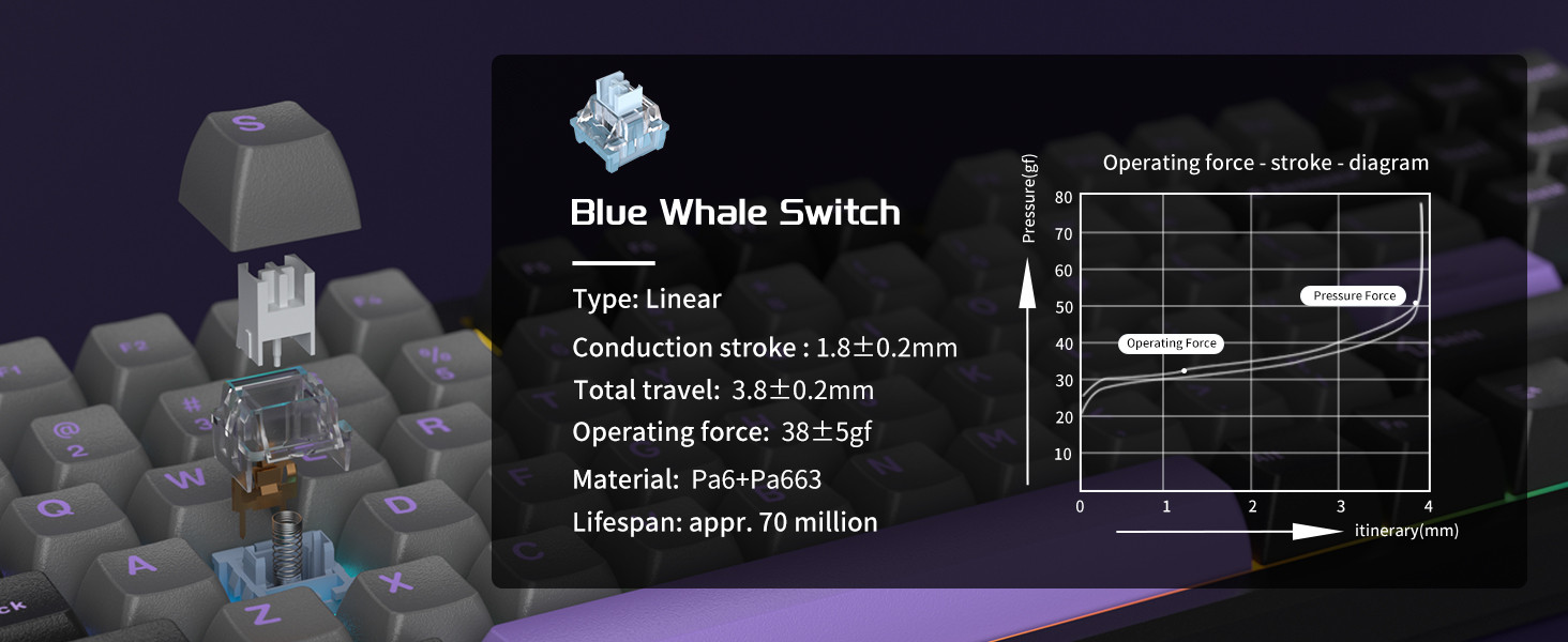 MageGee Light87 87 Tuş RGB Hot-Swap Kablolu Mekanik Siyah Gaming Klavye