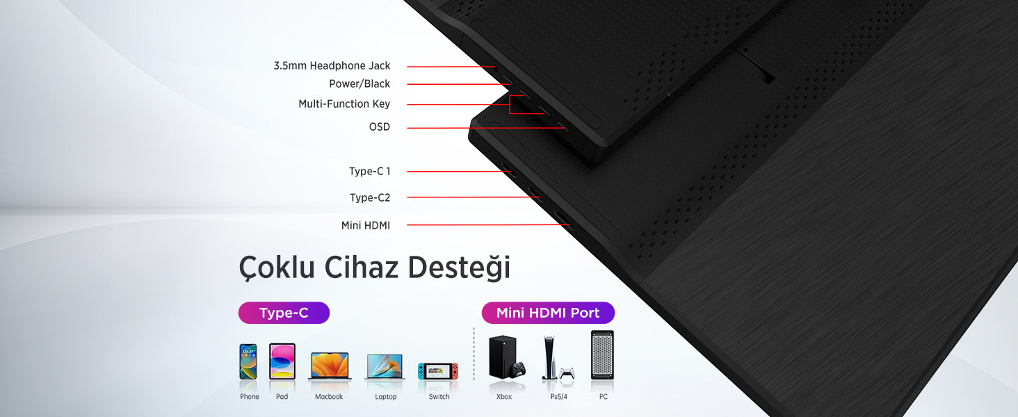 James Donkey JDP15 15,6″ 60Hz Full HD IPS Taşınabilir Monitör (Ölü Pikselde Anında Değişim)