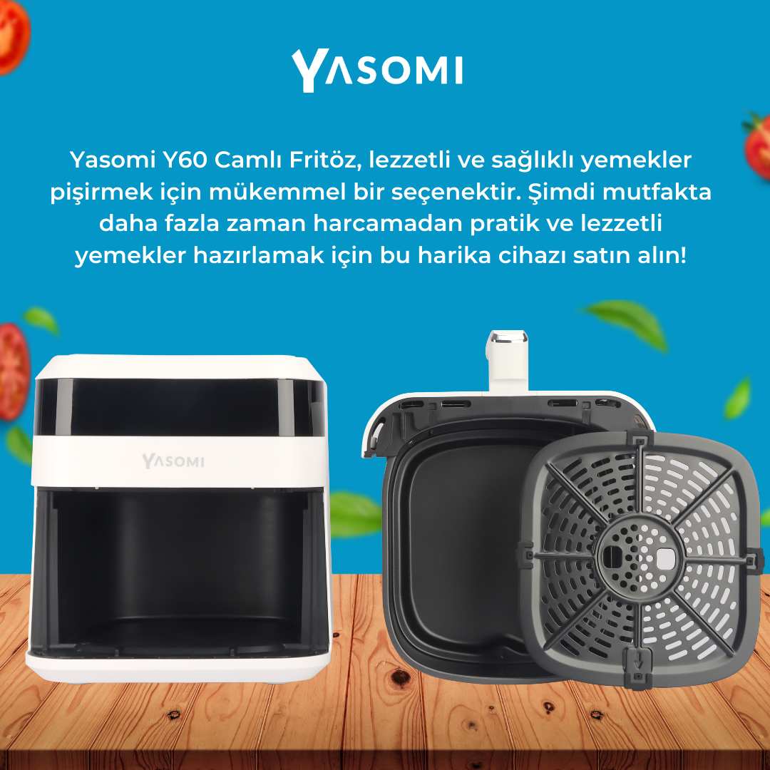Yasomi Y60 Camlı Fritöz Beyaz