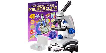 AmScope 40X-1000X Dual Light All Metal Mikroskop - Slaytlı - Mikroskop Kitabı