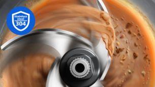 4 adet paslanmaz çelik bıçağımız sayesinde hızlı doğrama