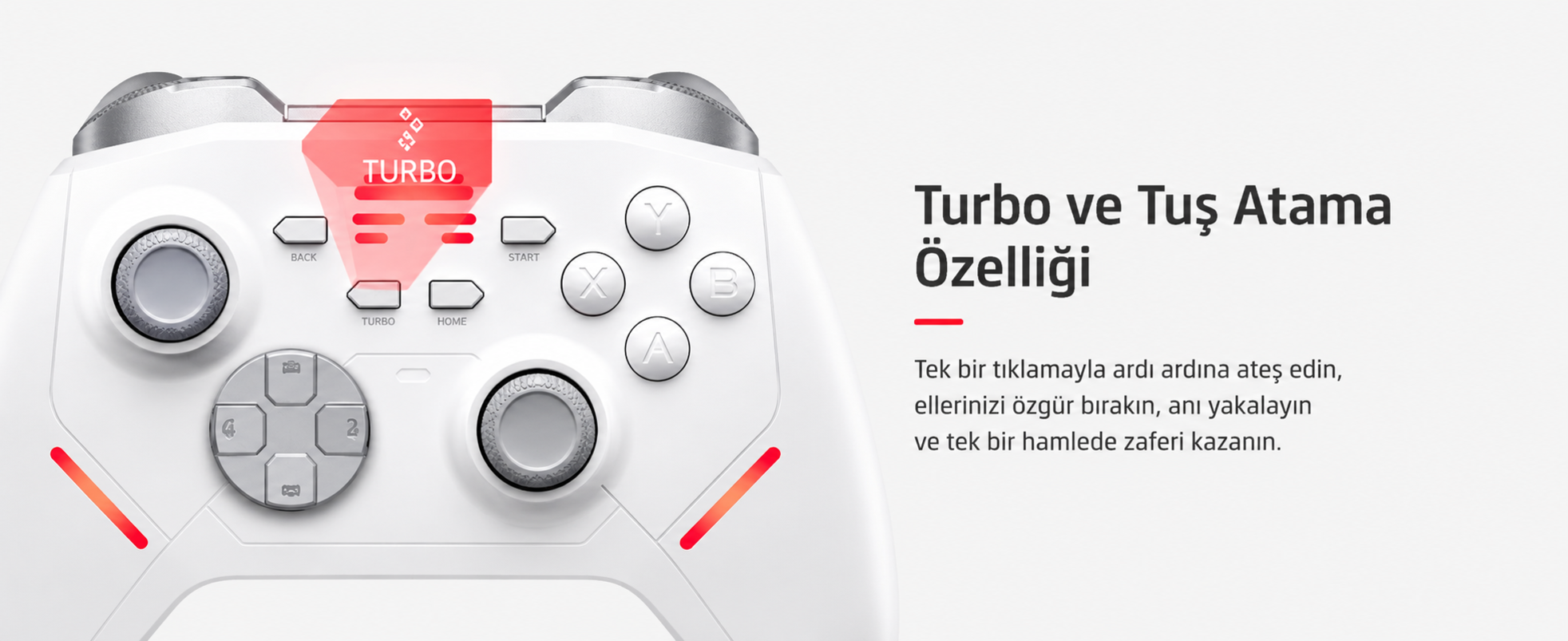 BEITONG KP20 TMR Kablosuz Beyaz Gamepad (2.4G, Bluetooth, Kablolu)