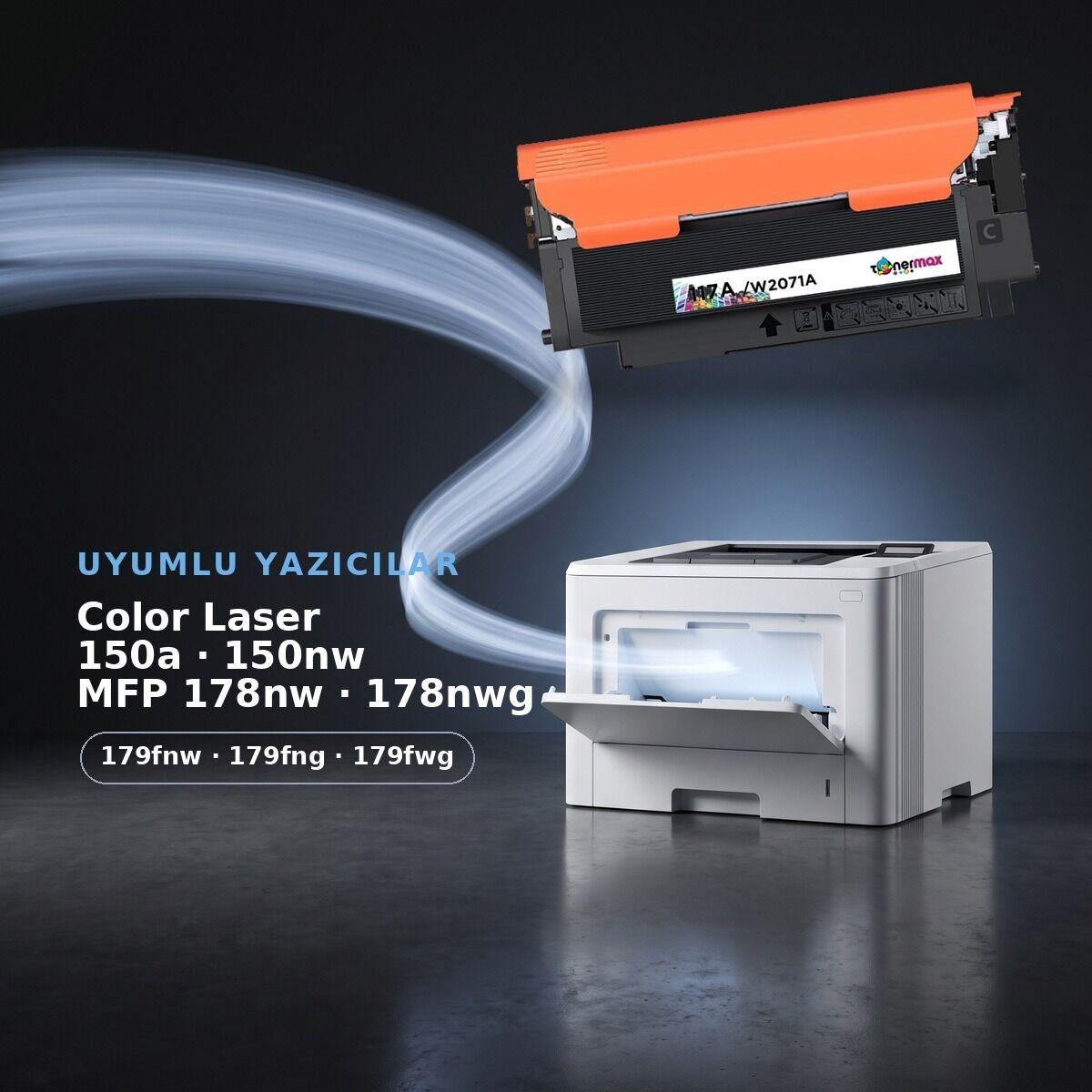 W2071A Mavi Muadil Toner uyumlu yazıcı modelleri
