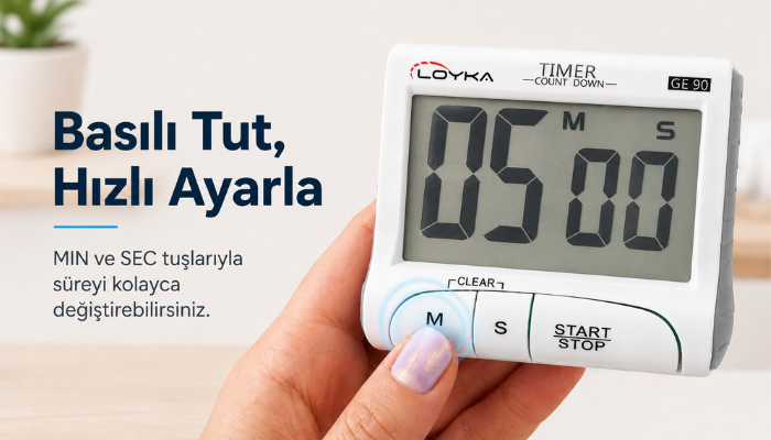 Loyka GE90 kolay kullanımlı zamanlayıcı kronometyre