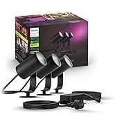 Philips Hue White & Color Ambiance Lily bahçe spot temel seti 3'lü paket (1.770 lm), kısılabilir Au...