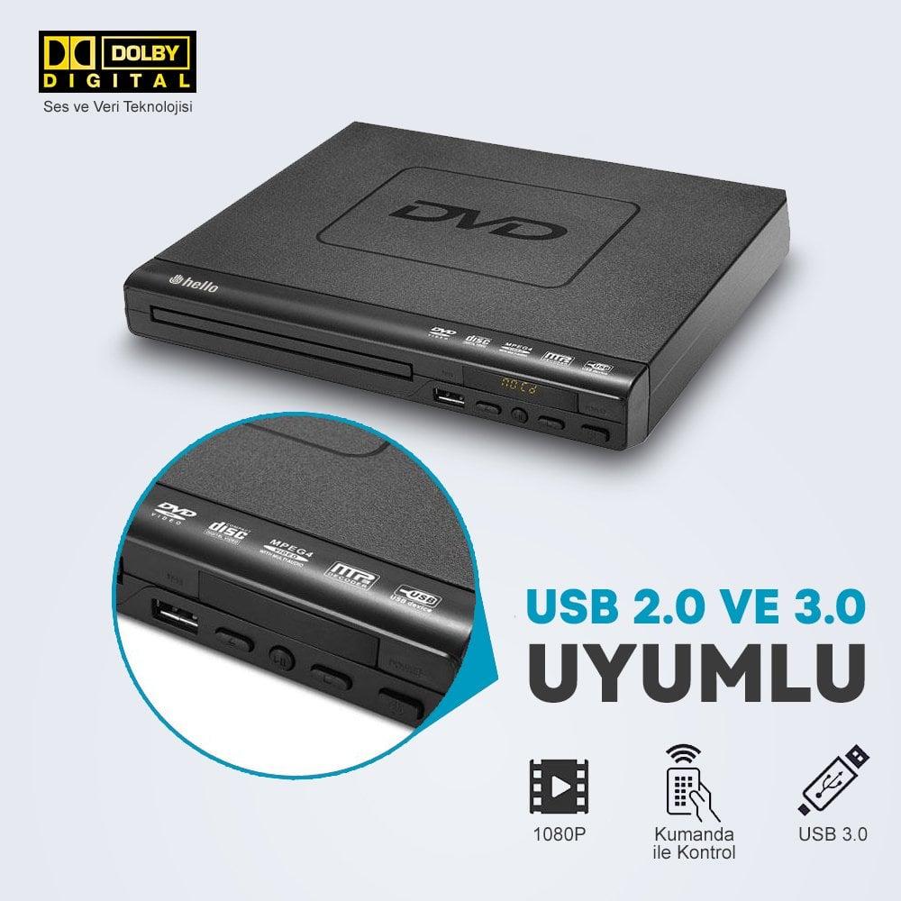 Hello HL-5483 USB-HDMI-DIVX Kumandalı DVD Player İçerik