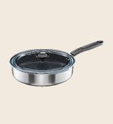 Fiskars kapaklı sos tavası, çap 26 cm, kaplamalı tava, tüm ocaklar için uygundur, Rec...
