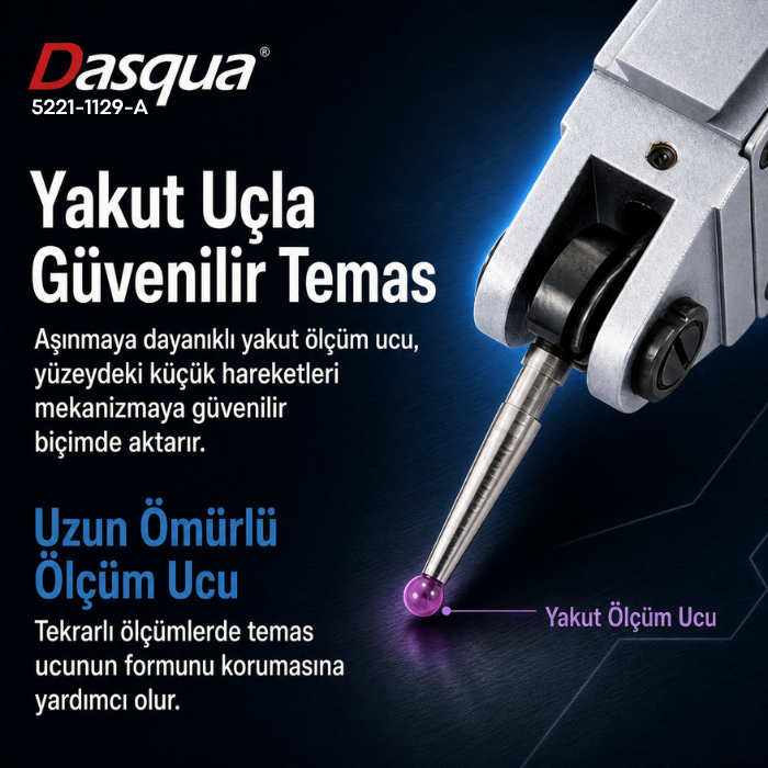Dasqua 5221-1129-A aşınmaya dayanıklı yakut ölçüm ucu