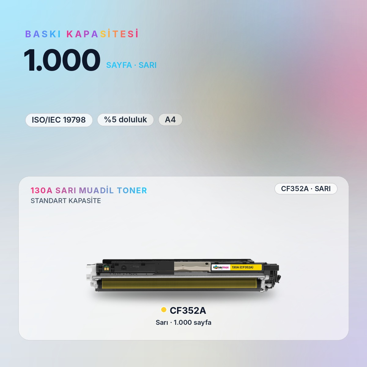 CF352A Sarı Muadil Toner baskı kapasitesi