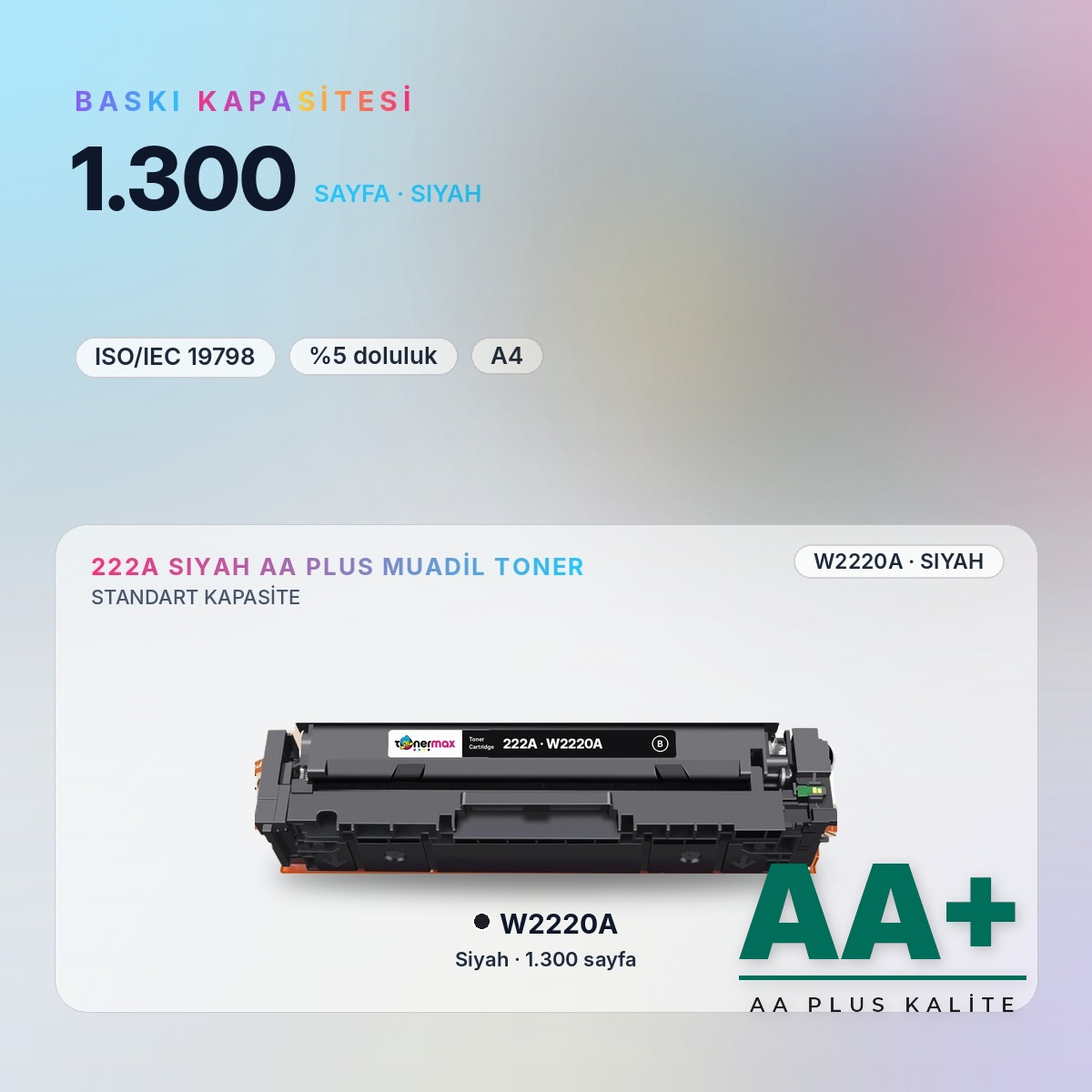 W2220A Siyah Muadil Toner baskı kapasitesi