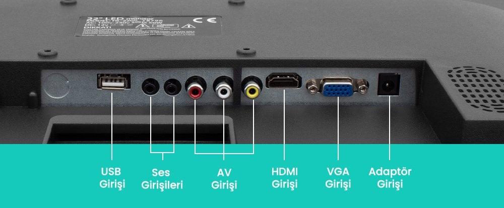 Hello HL-1900 19'' Vga-HDMI-Rca Araç Monitörü 