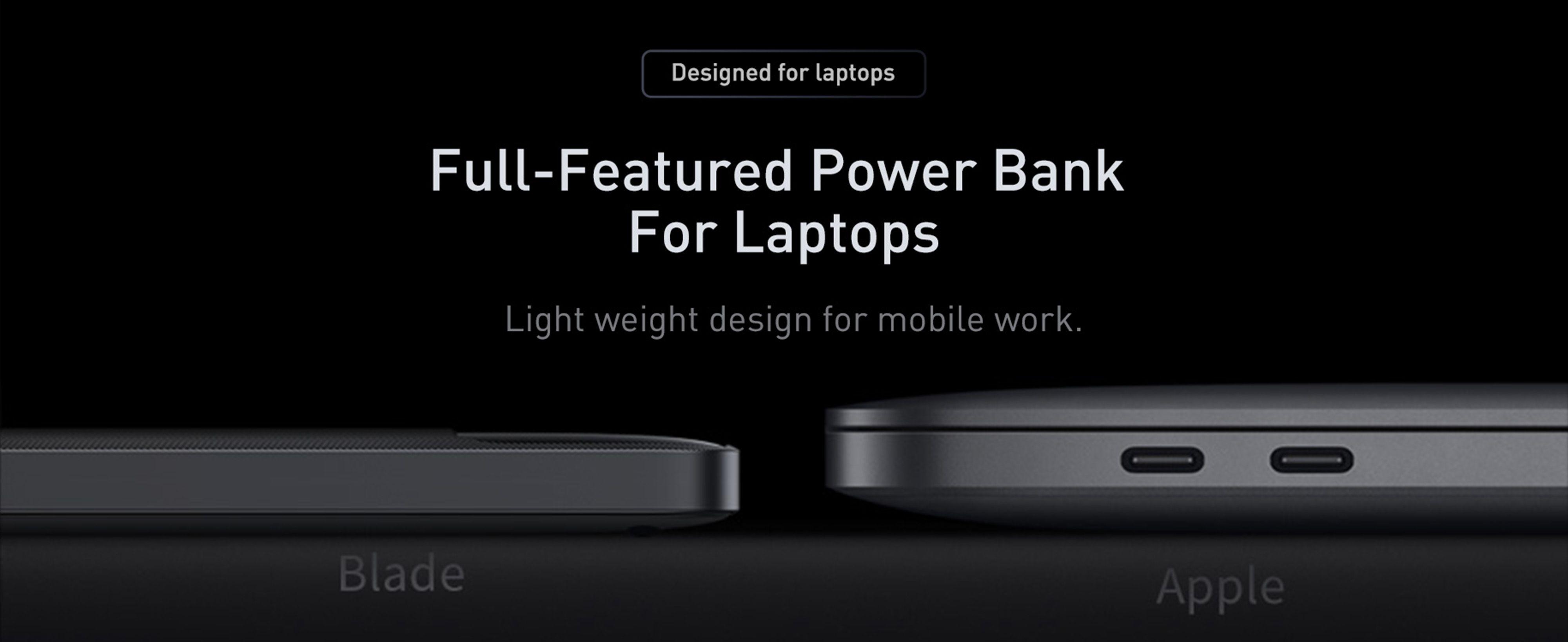 Baseus Blade 100W Power Bank 20000mAh Type C PD Fast Charging Powerbank Portable External Battery Charger for Notebook