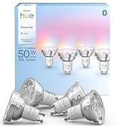 Philips Hue Essential Smart LED GU10 Spotlight, beyaz ve renkli, 4,7 W, 2200 K – 6500 K, 345 lm, d...