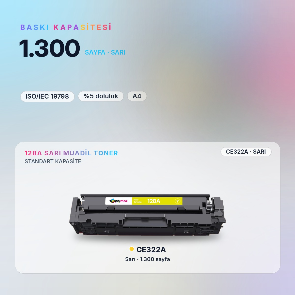 CE322A Sarı Muadil Toner baskı kapasitesi
