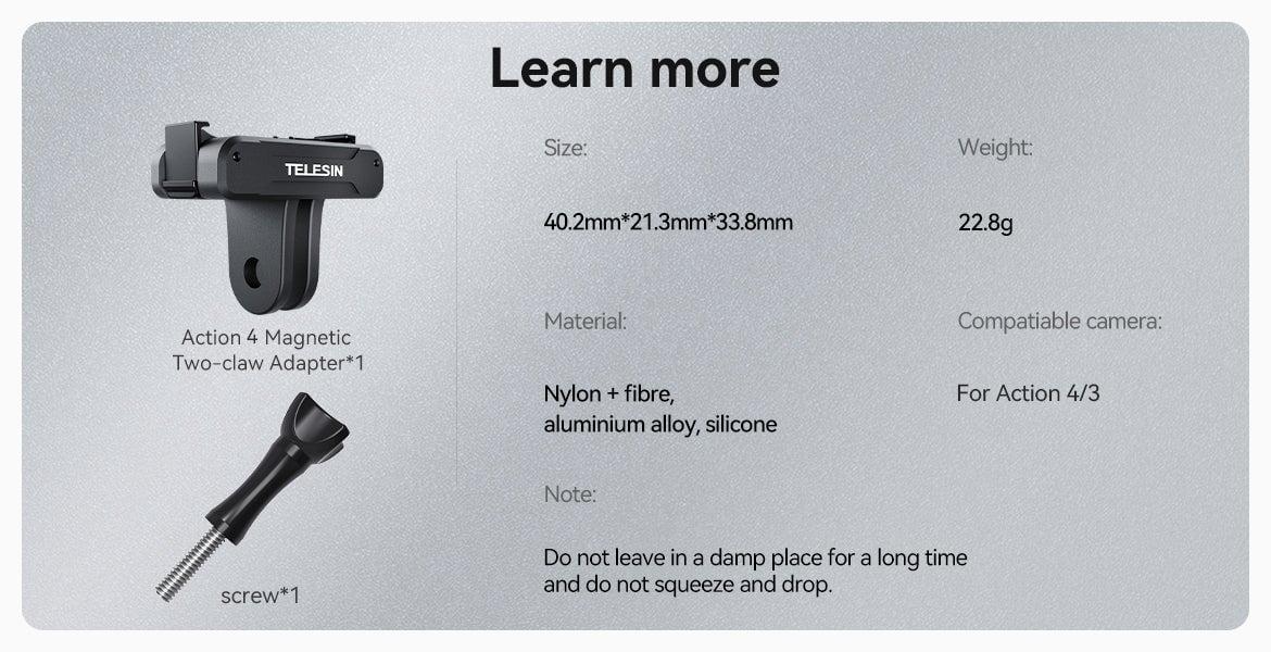 Telesin Osmo Action 5-4-3 için Mıknatıslı Adaptör