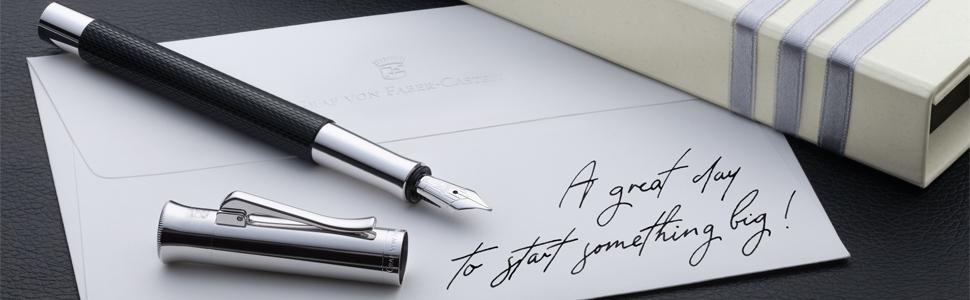 Graf von Faber-Castell Guilloche siyah kaliteli tükenmez kalem dolma kalem tükenmez kalem