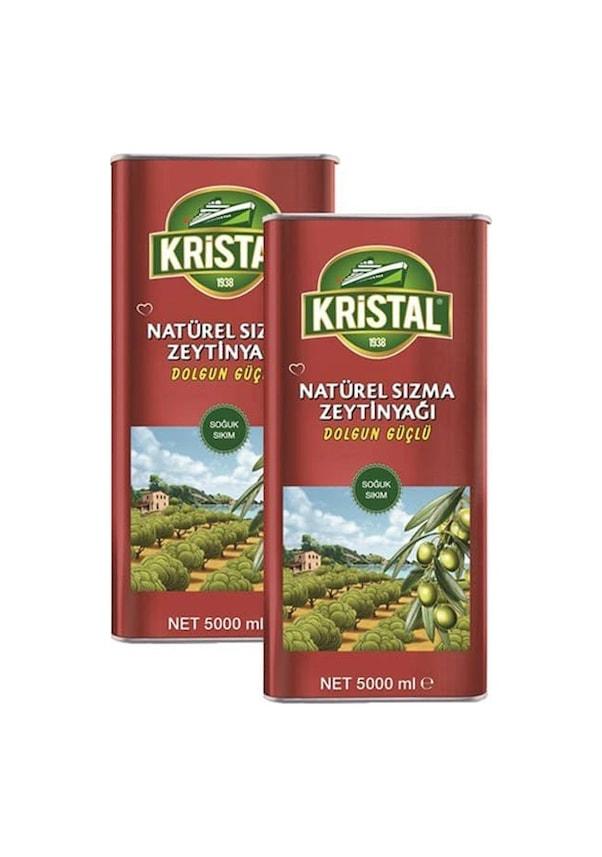 Kristal Dolgun Güçlü Naturel Sızma Zeytinyağı Teneke 2 x 5 L