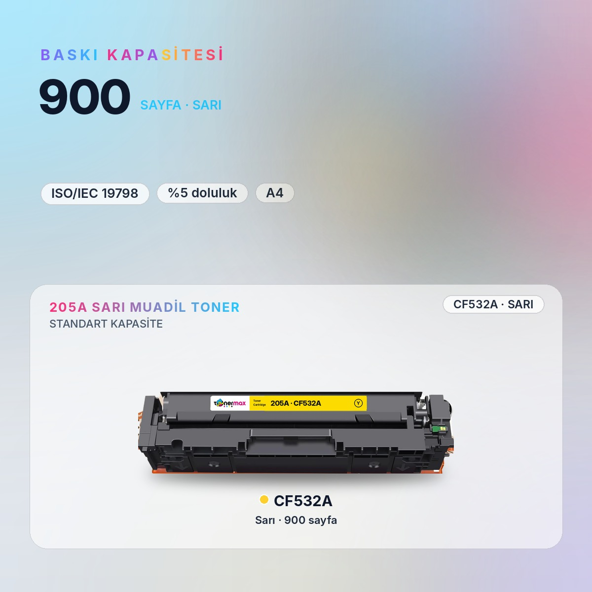 CF532A Sarı Muadil Toner baskı kapasitesi