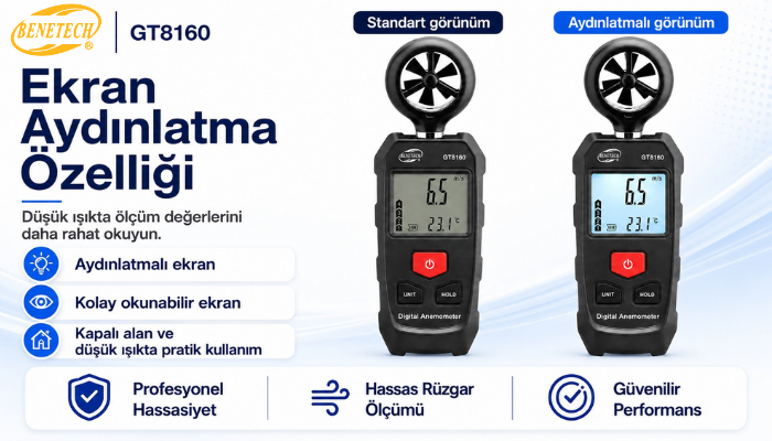 Benetech GT8160 Ekran Aydınlatma Özelliği